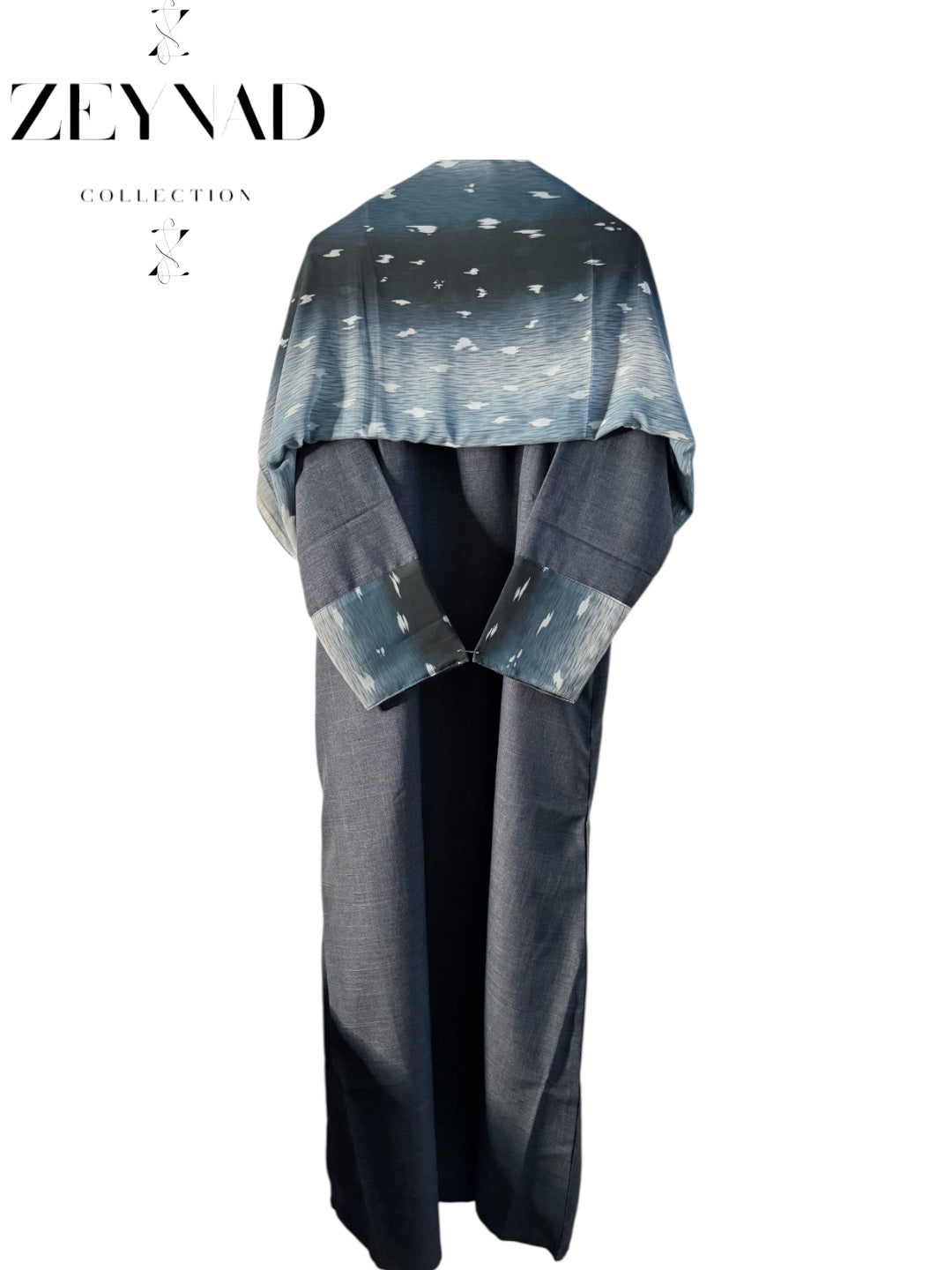 Limited edition navy azure blue fawn/deer matching dress & hijab set