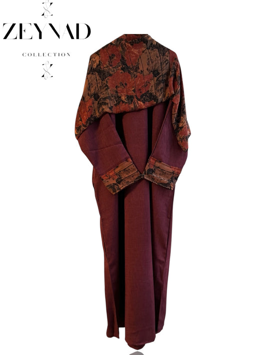 Starlight Burgundy Lined Matching dress & hijab set