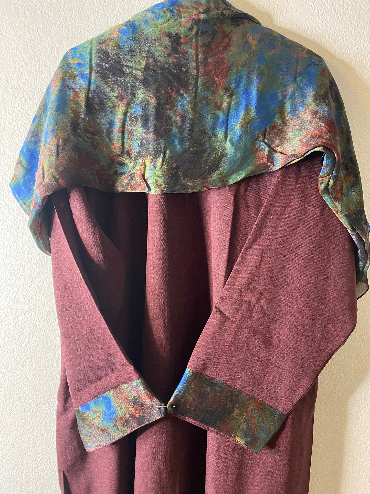 Purple blue forest matching dress & hijab set