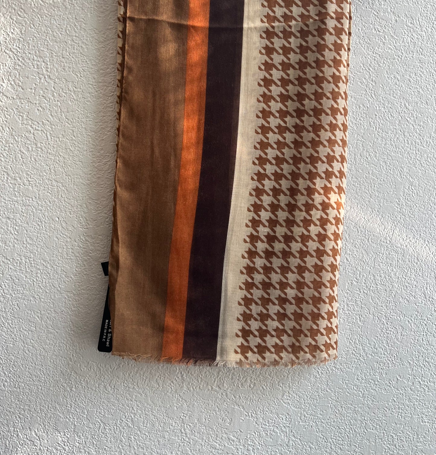 Orange & Brown Lined Keffiyeh Modal Hijab