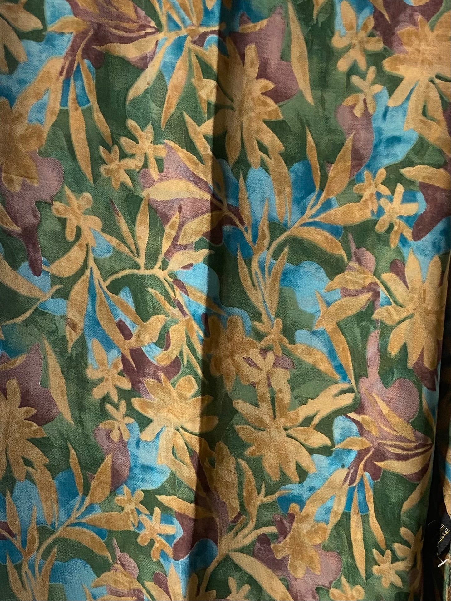 Floral yellow & green garden chiffon hijab