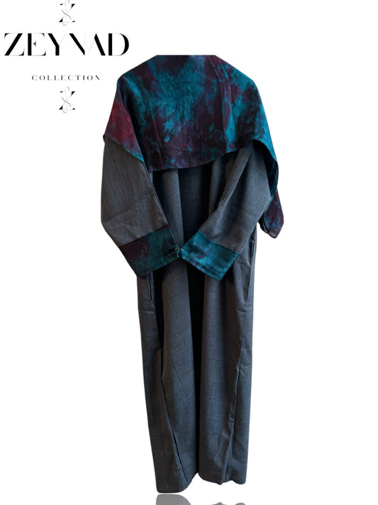 Starlight celestial blue & midnight purple matching dress & hijab set