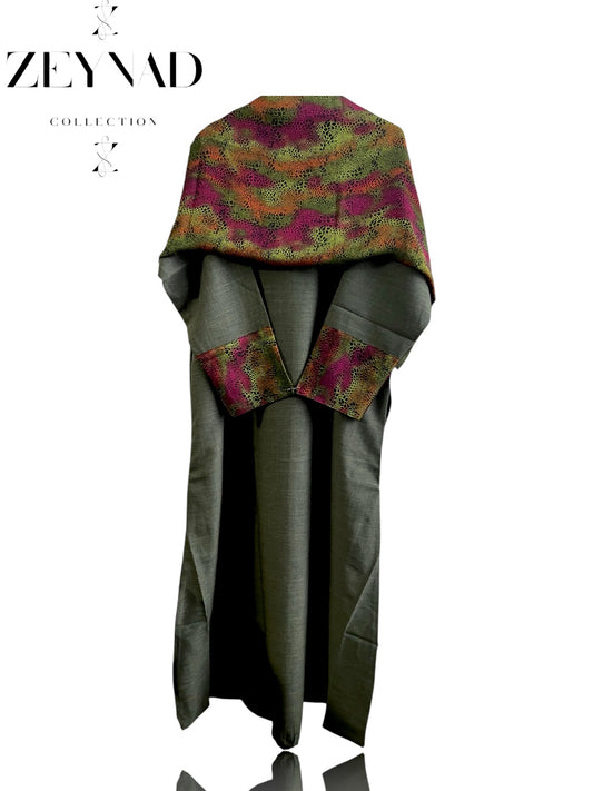 Green galaxy twilight matching dress & hijab set