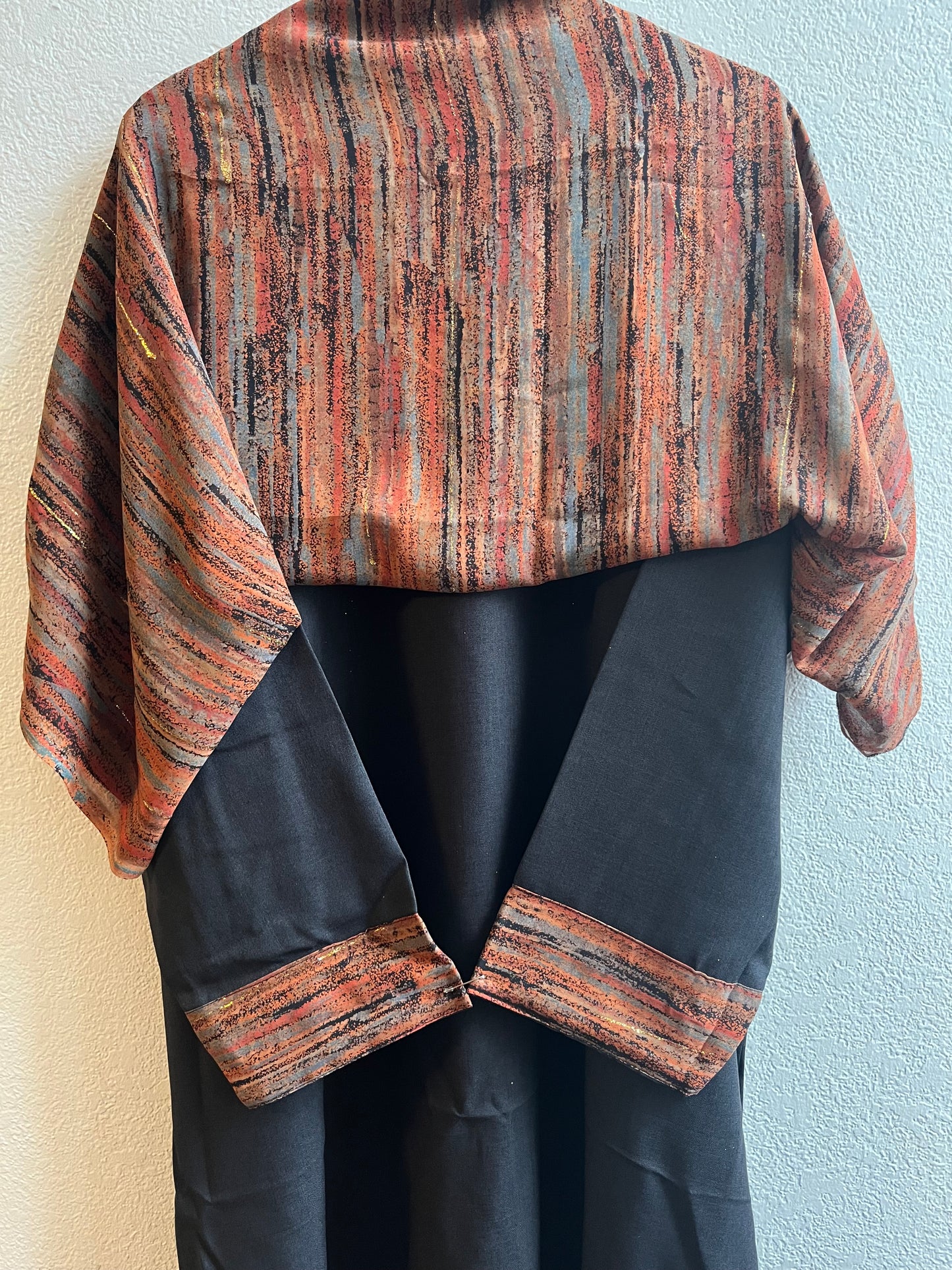 Black & Orange Rush matching dress & hijab set
