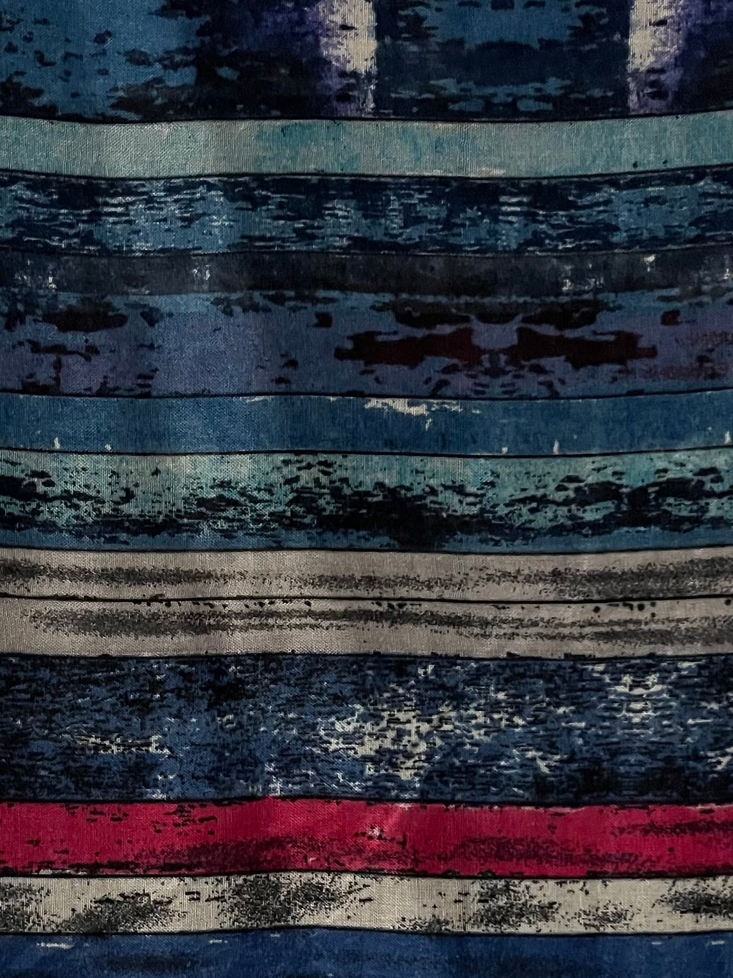 Blue & red lined modal hijab