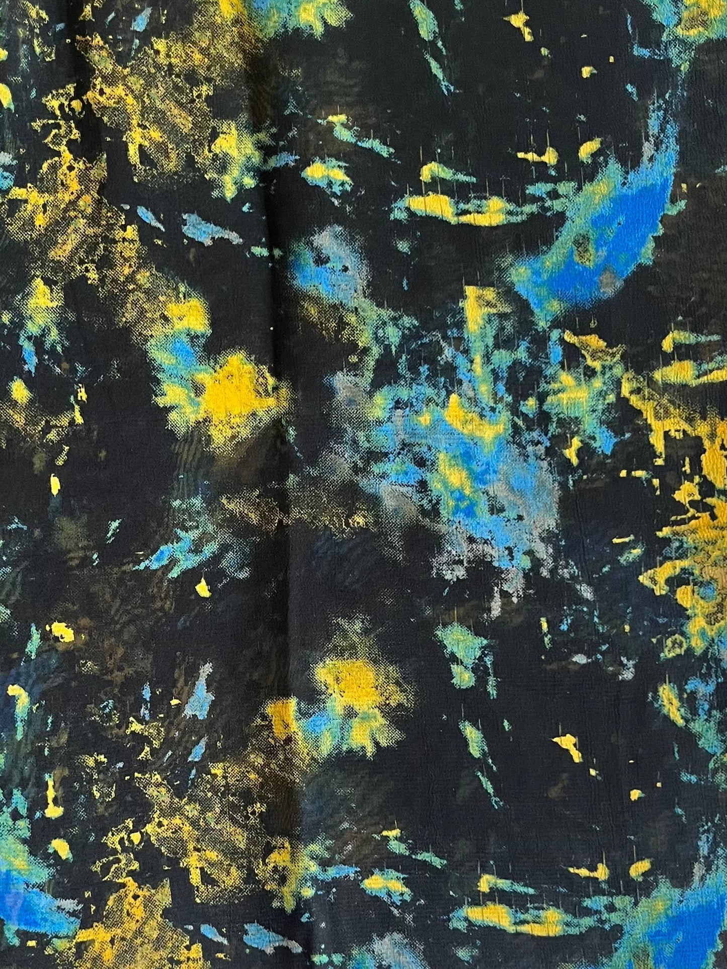 Chromatic blue-yellow chiffon hijab