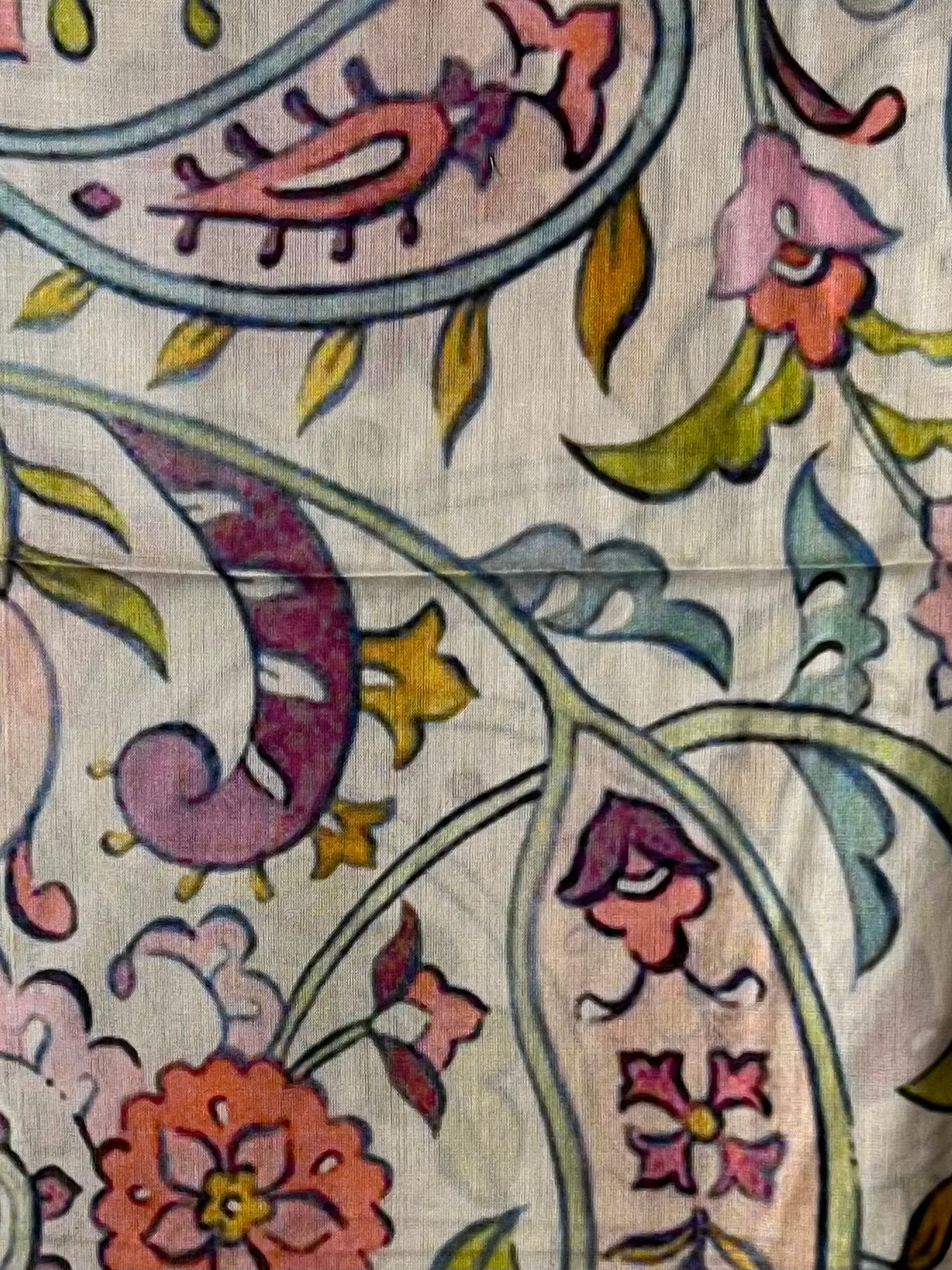 Faded white & colorful mixture watercolor modal hijab