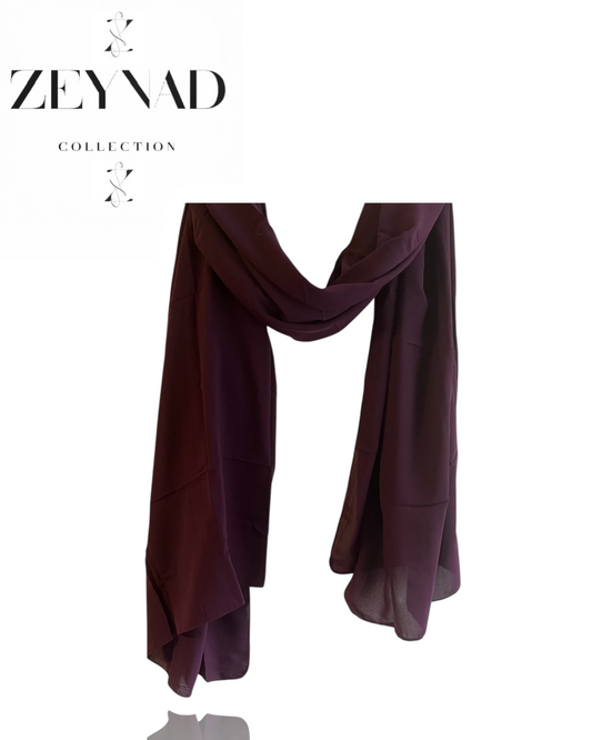 Blazing dark maroon chiffon hijab