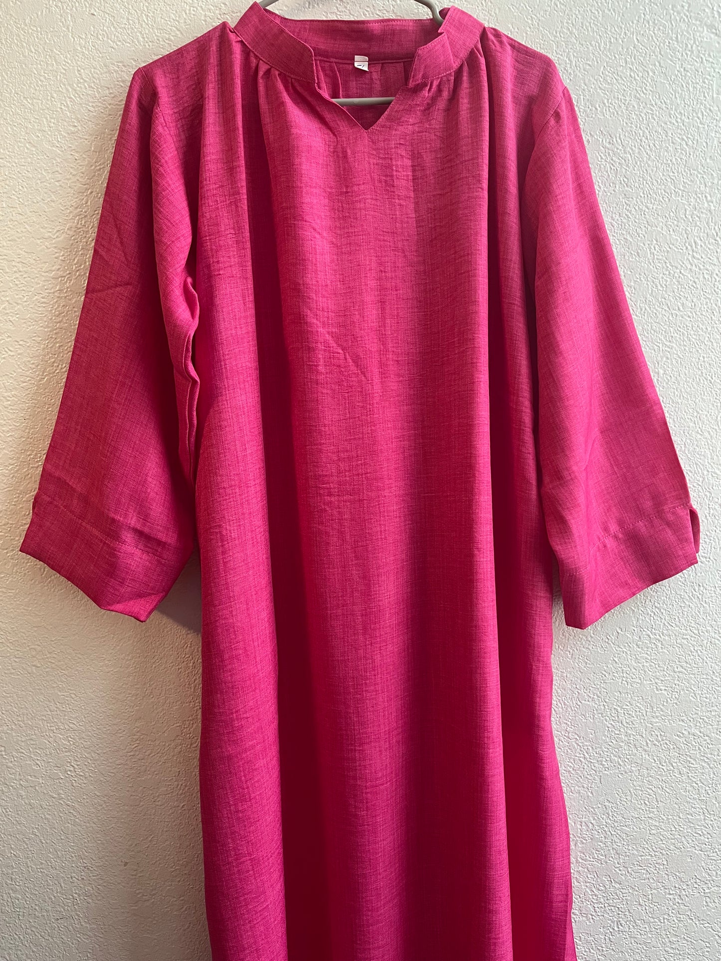 Summer Hot pink Linen Dress