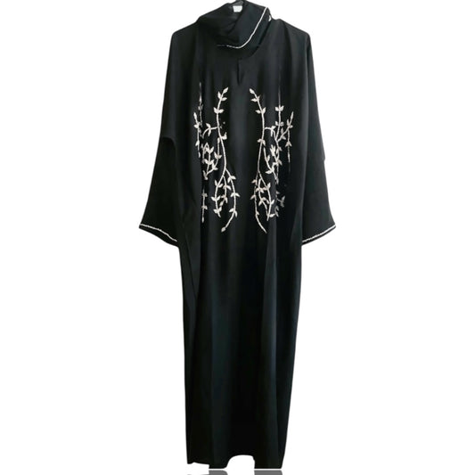 Silver leaf Abaya