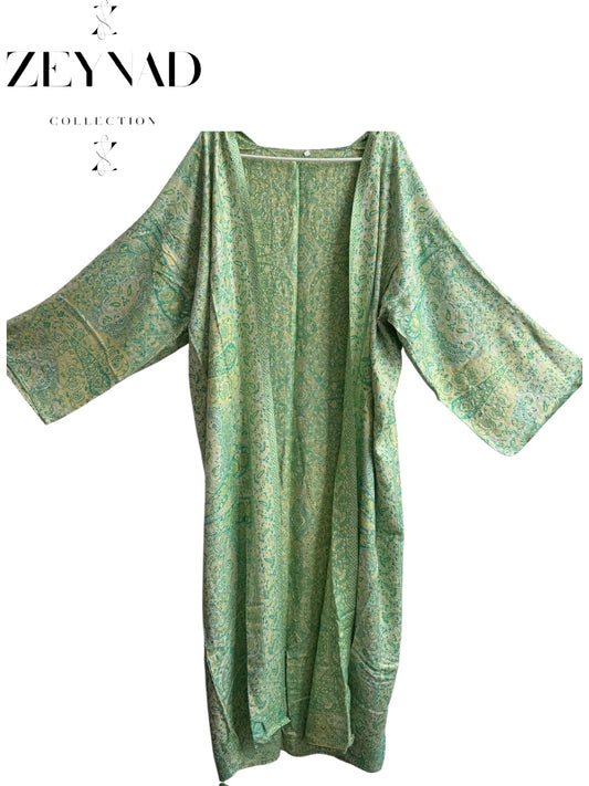 Light green ZEYNAD pashmina Abaya