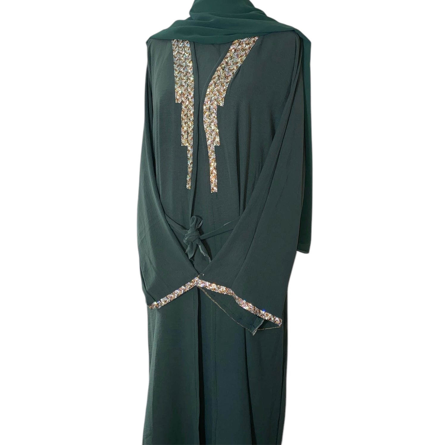 Pine Line (green) wave four piece Abaya