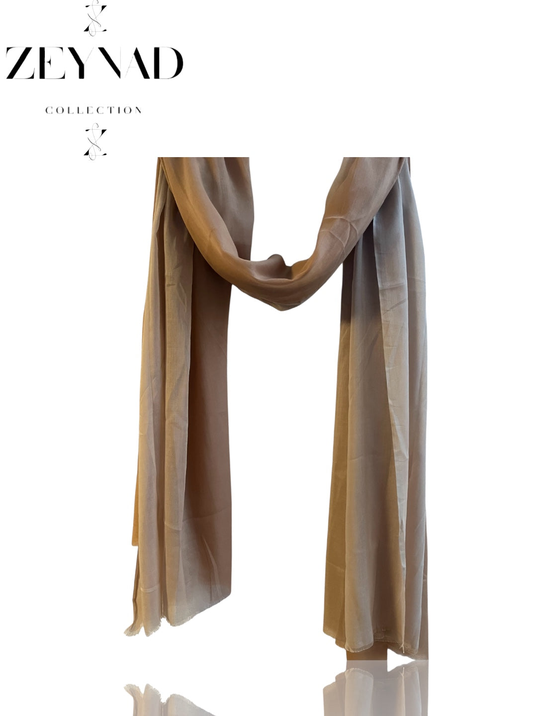 Faint brown & light beige ombré modal hijab