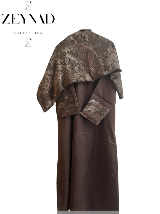 Intense camo-brown matching dress & hijab set