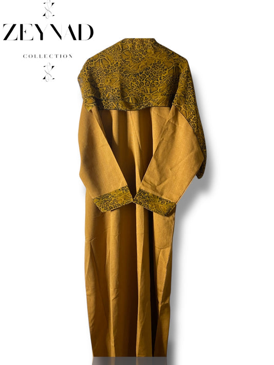 Orange Leo matching dress & hijab set