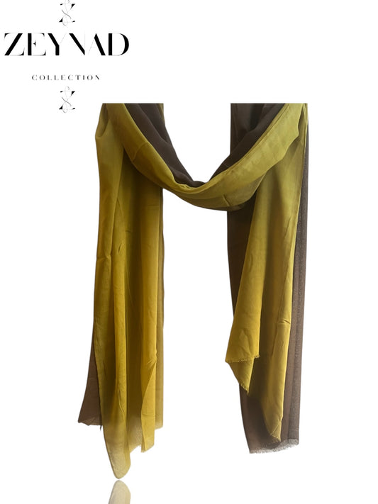 Gradient olive & brown ombré modal hijab