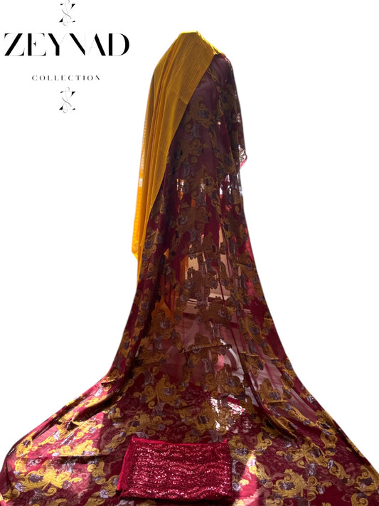 Elegant Maroon & Yellow Dirac Set