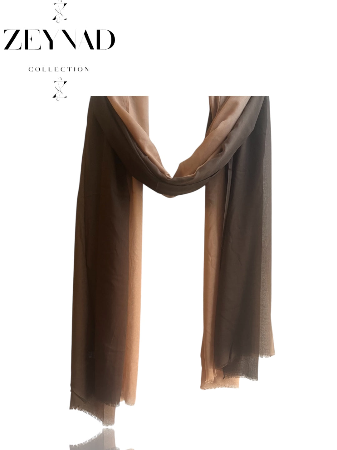 Gradient midnight brown & light beige ombré modal hijab