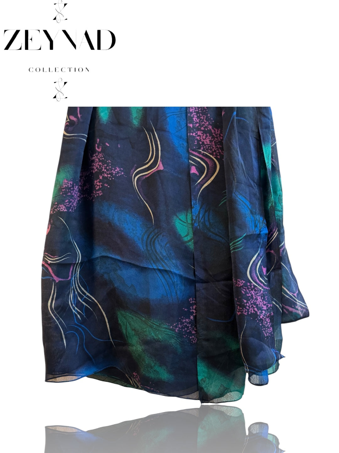 Dark Blue Shadow Ocean Glow Chiffon Hijab