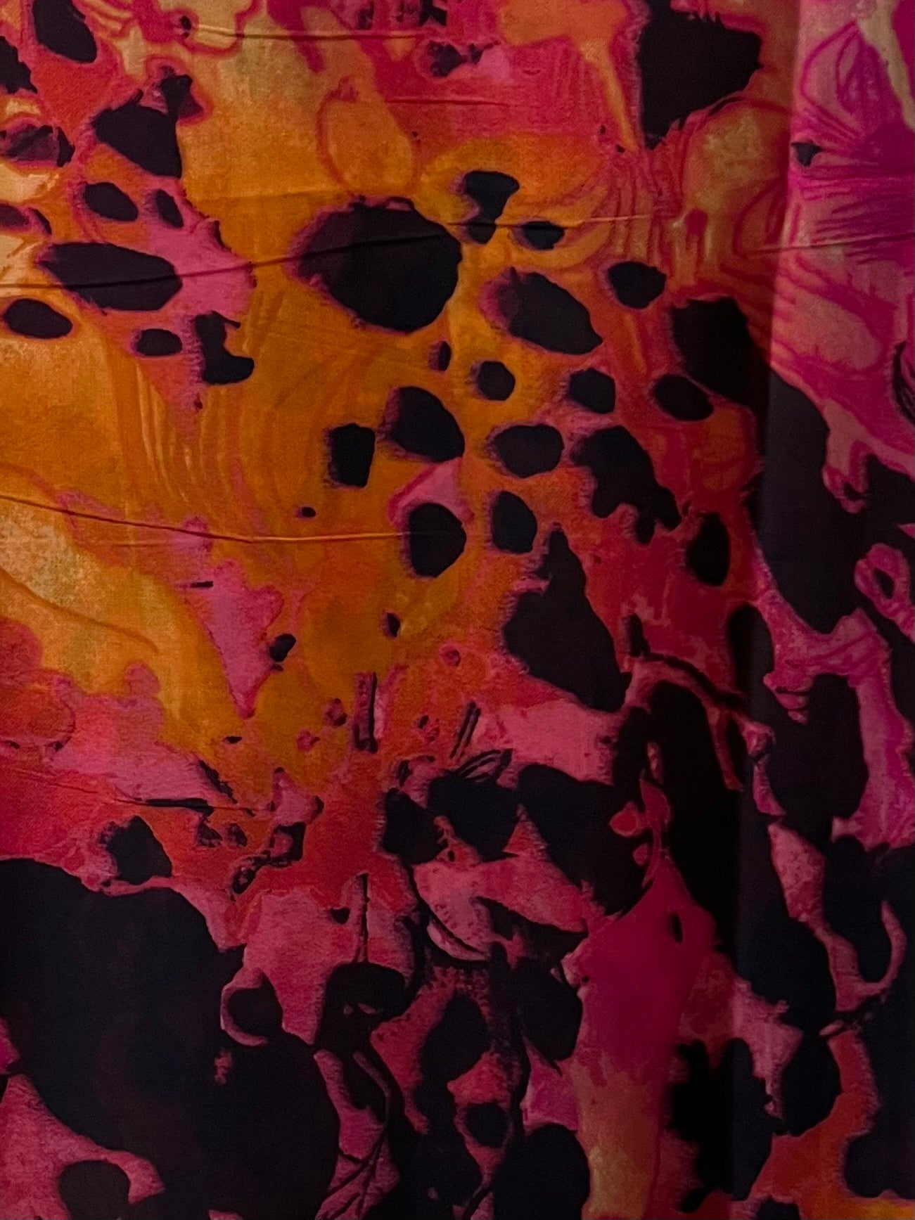 Intense electric deep pink & black swirl chiffon hijab