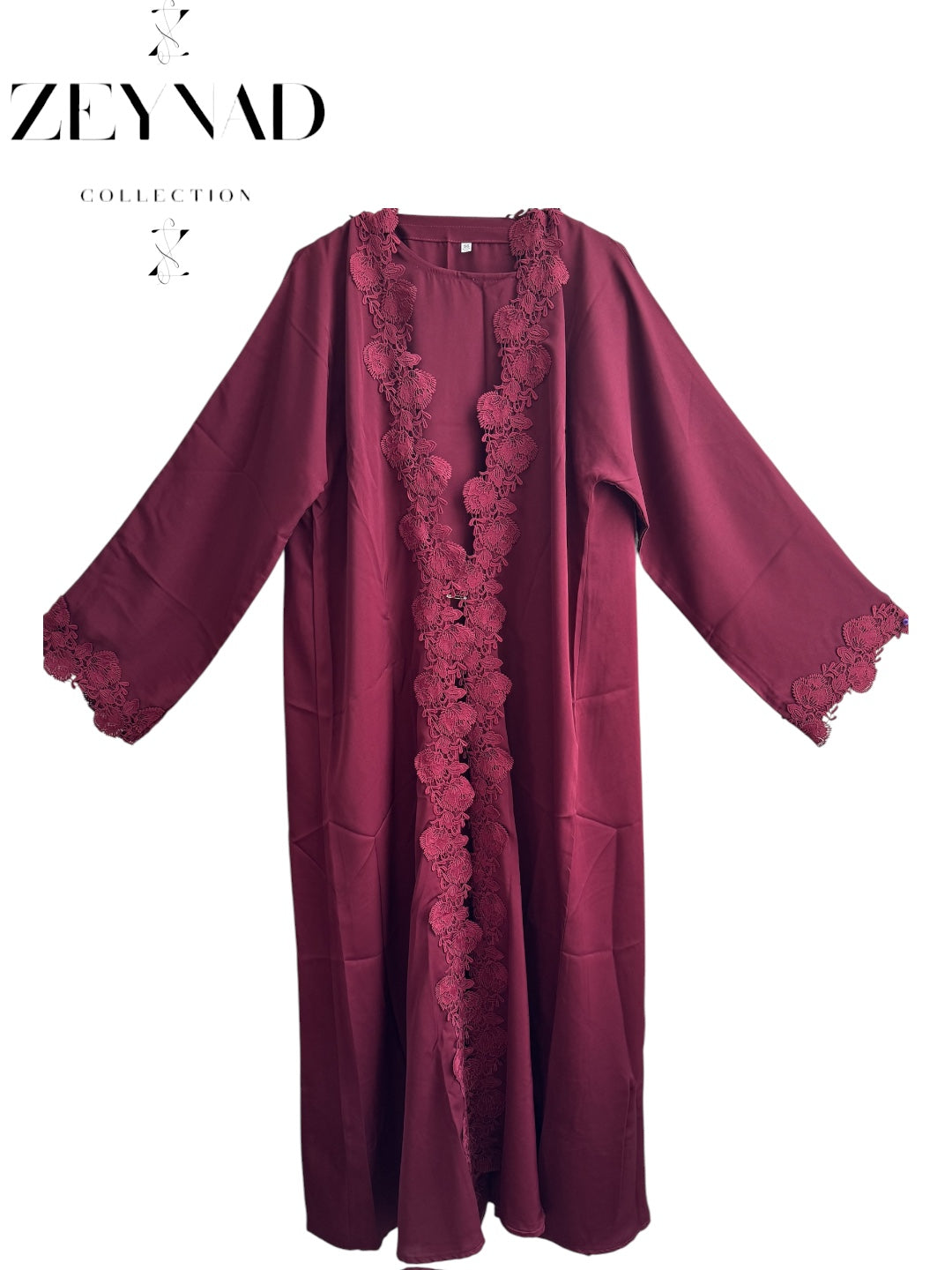 Burgundy lace ZEYNAD Abaya