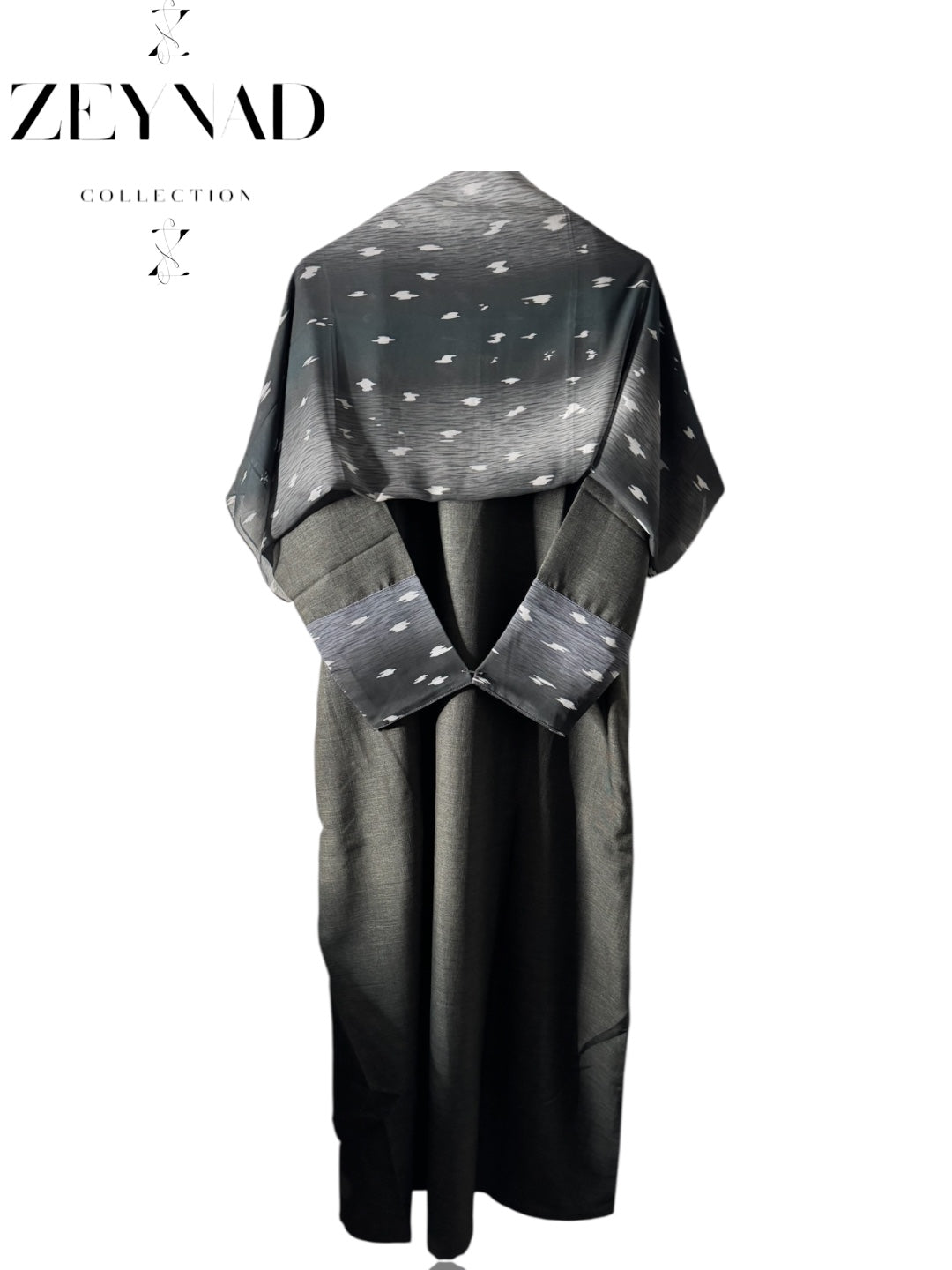 Faded grey matching dress & hijab set