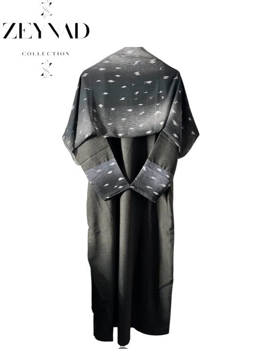 Faded grey matching dress & hijab set