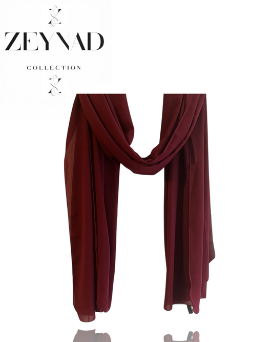 Blazing deep red chiffon hijab