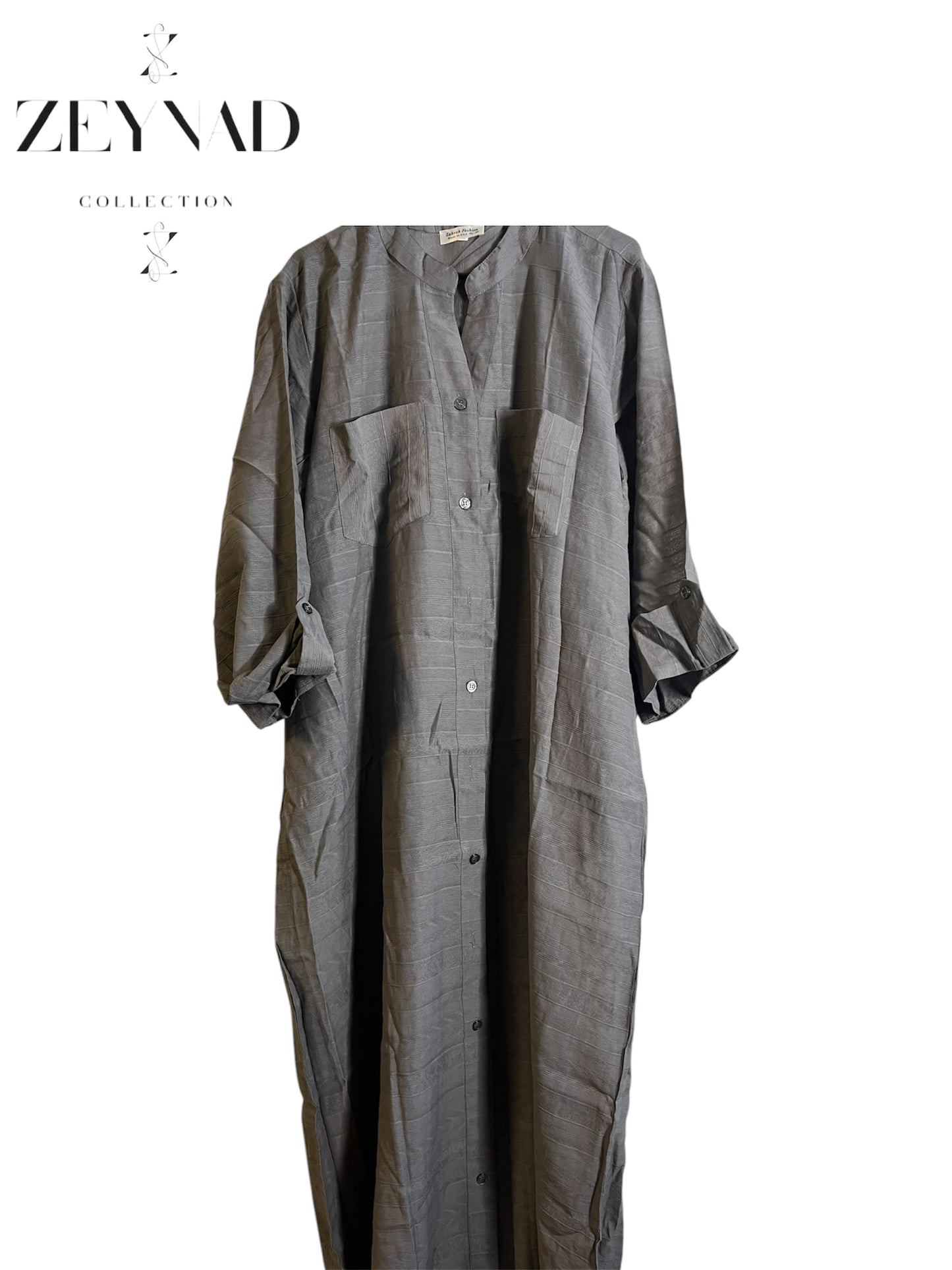 Buttoned Grey Dress