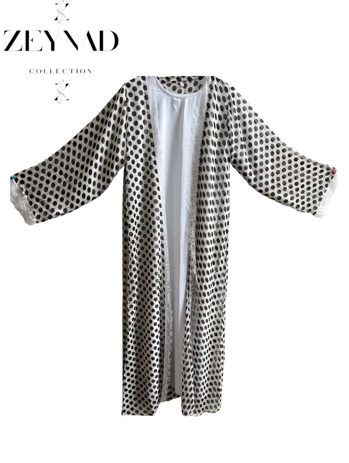 Amber ZEYNAD polka dot lace abaya