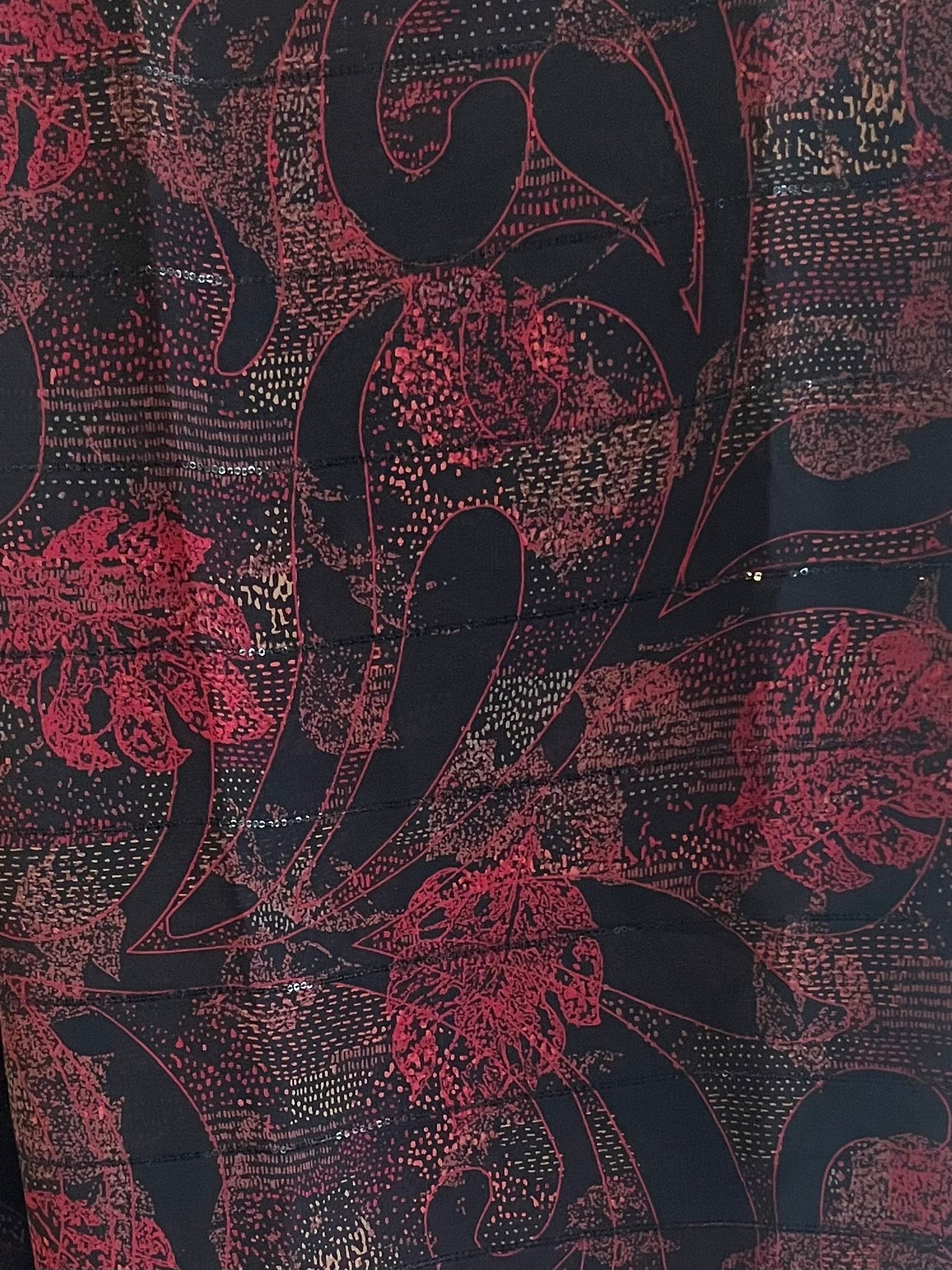 Sable red & black lined chiffon hijab