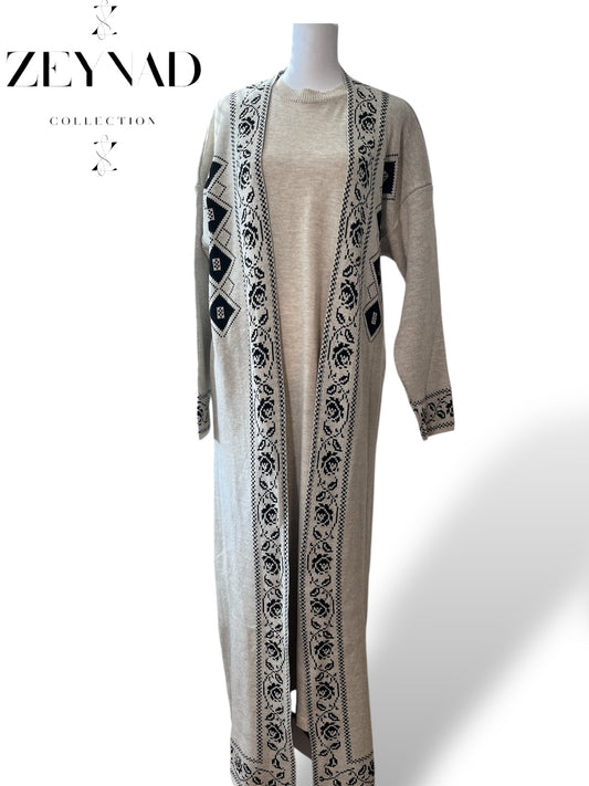 Soft Beige Cardigan Dress