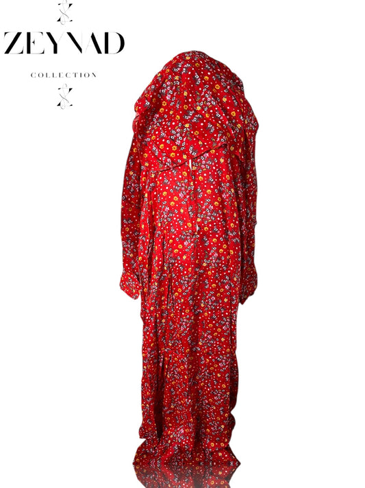 Vivid crimson prayer set