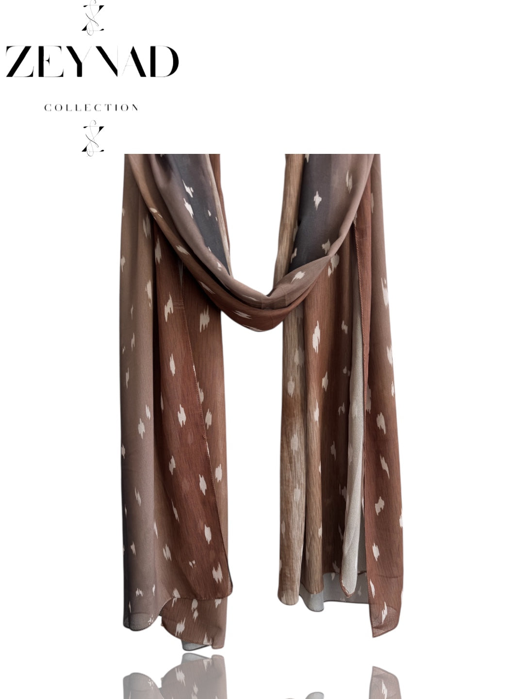 Faded olive beige deer/fawn print ombré