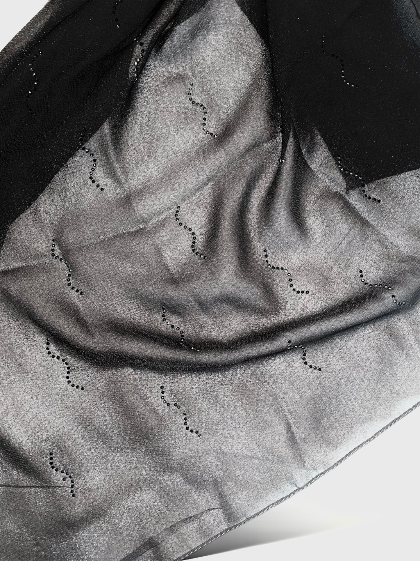 Premium black rhinestone hijab