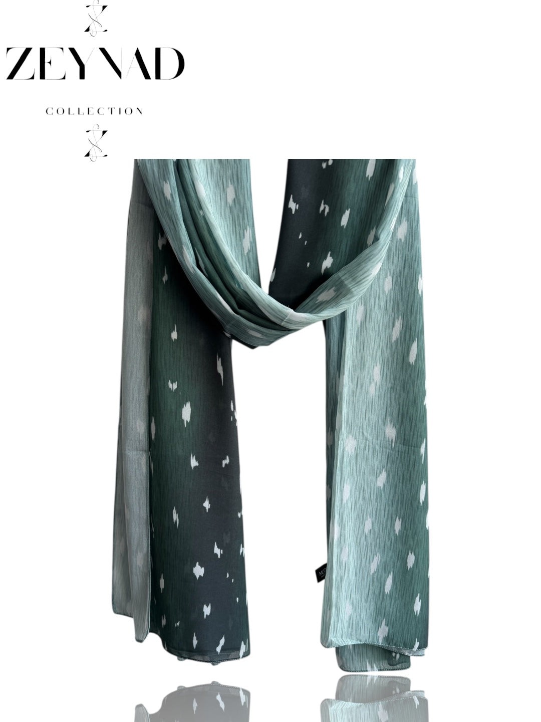 Dark green deer/fawn print ombré