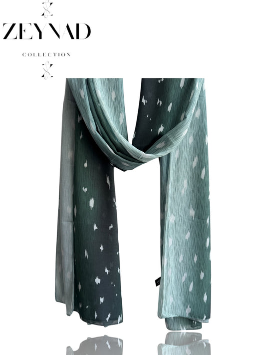 Dark green deer/fawn print ombré