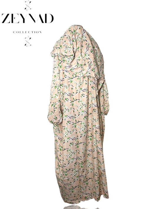 White pink & green flower flow prayer set