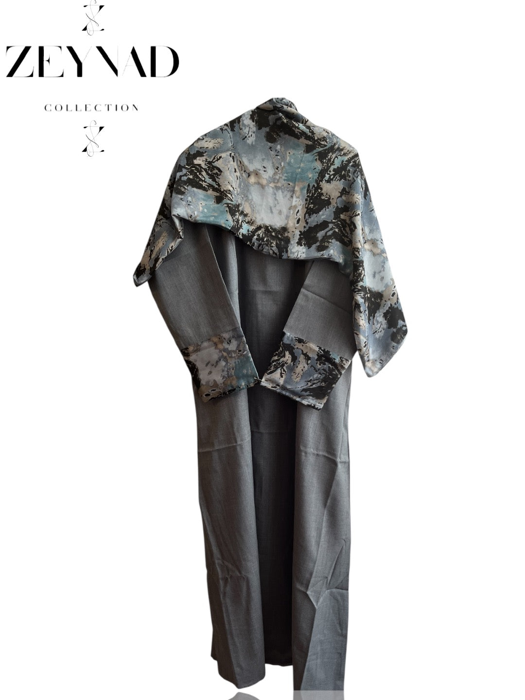Intense ocean-inspired matching dress & hijab set