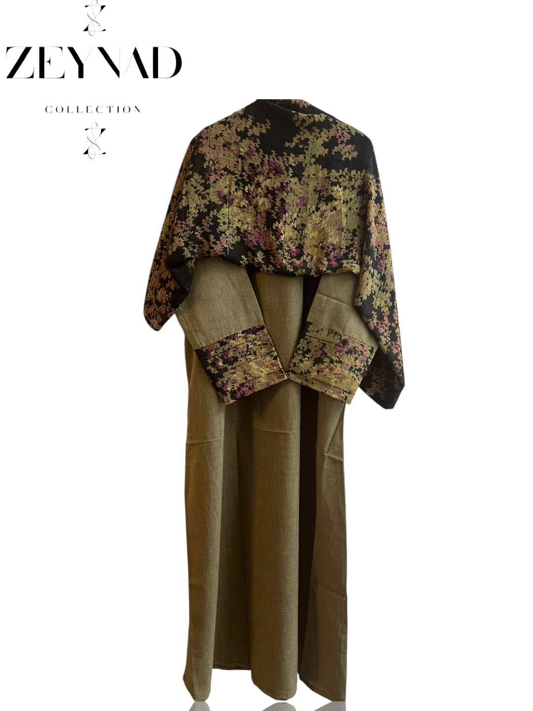 Intense nature-style matching dress & hijab set
