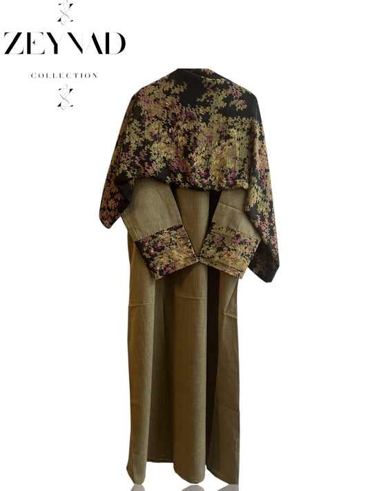 Intense nature-style matching dress & hijab set
