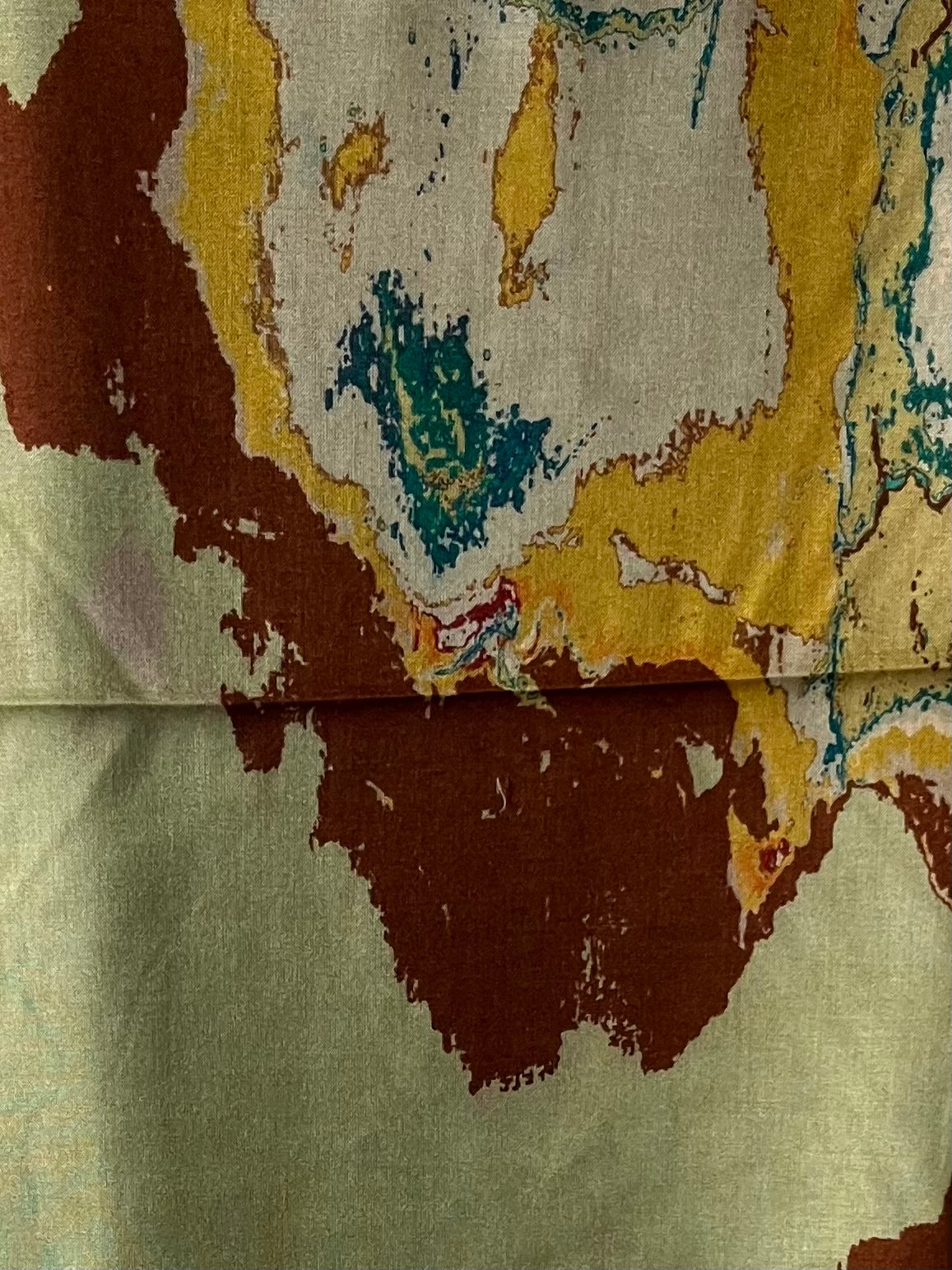 Faded brown forest & hinted green watercolor modal hijab