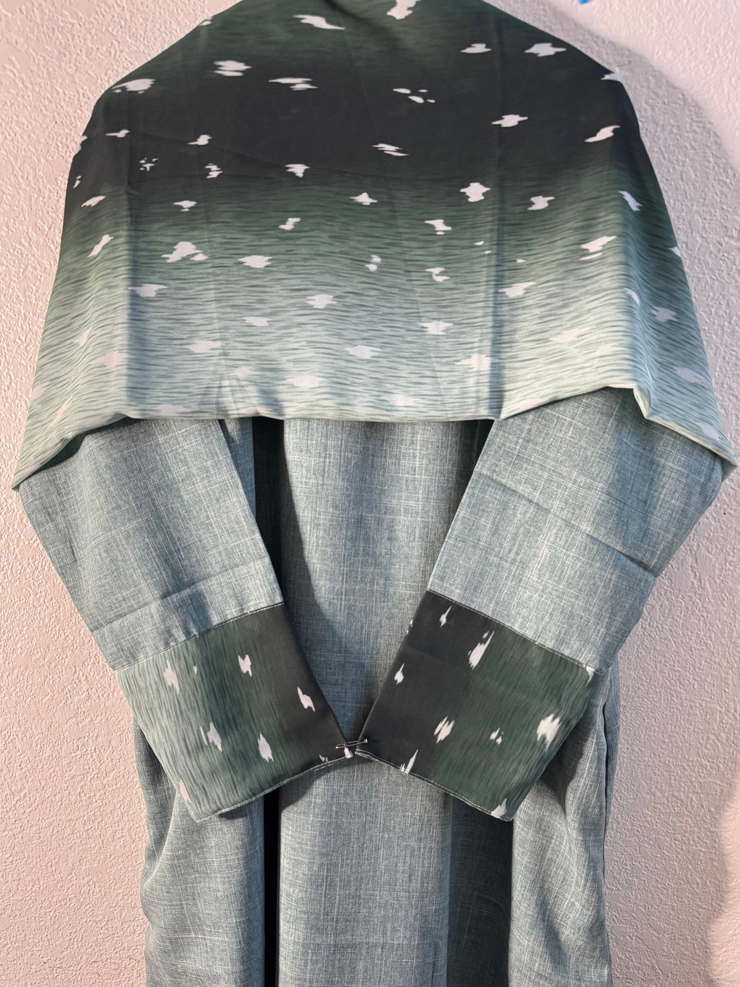 Mint Green deer matching dress & hijab set