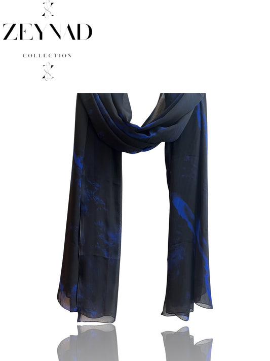 Night-fall navy-black chiffon hijab