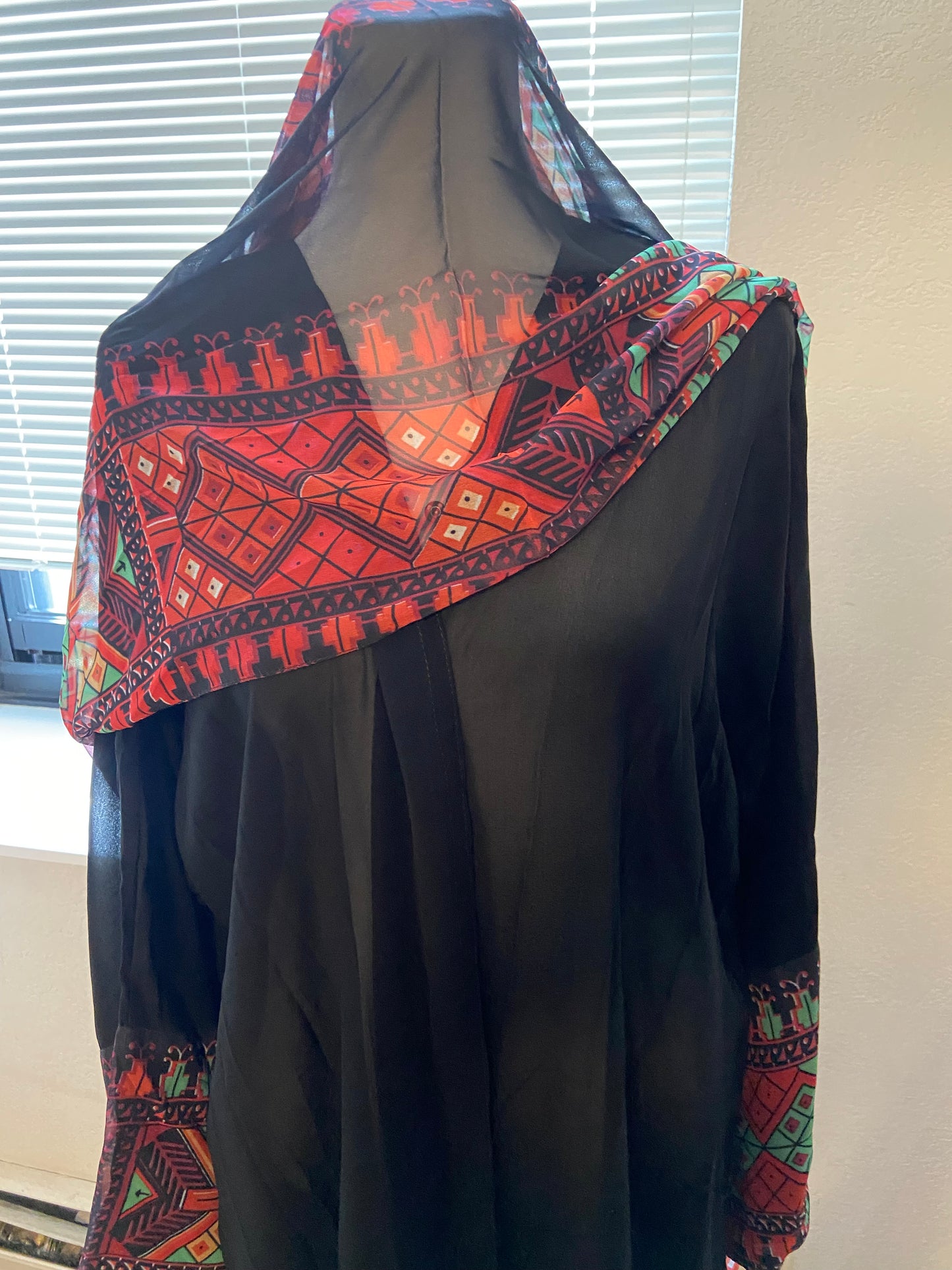 Black Multicolor Abaya