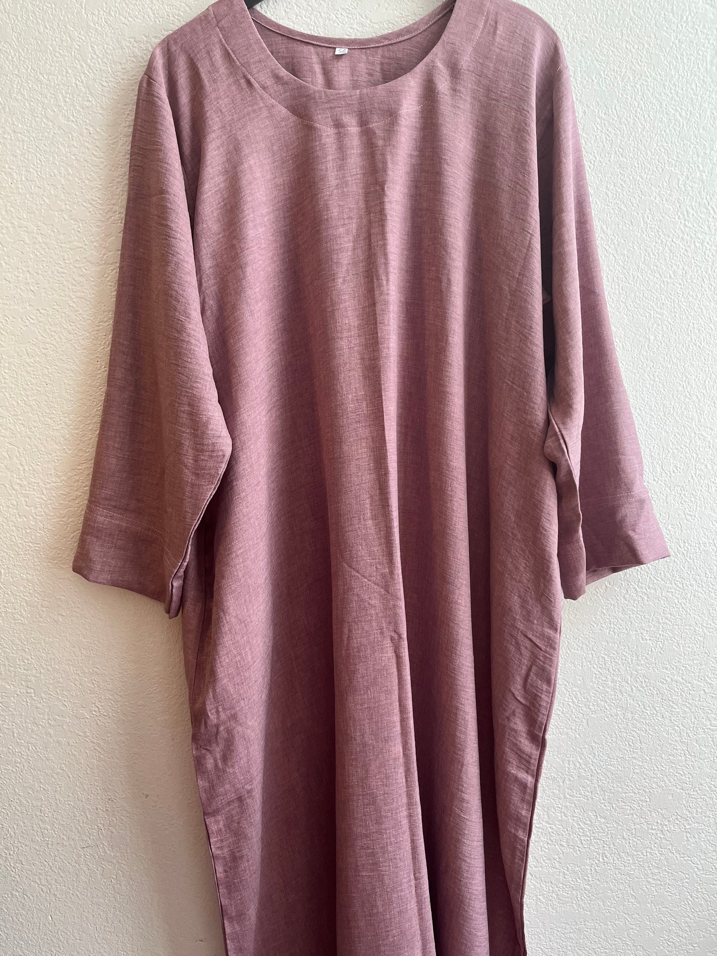 Summer Light Pink Linen Dress