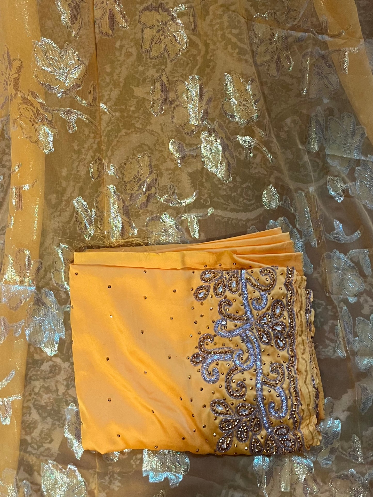 Fransawi yellow & golden sparkling traditional Dirac