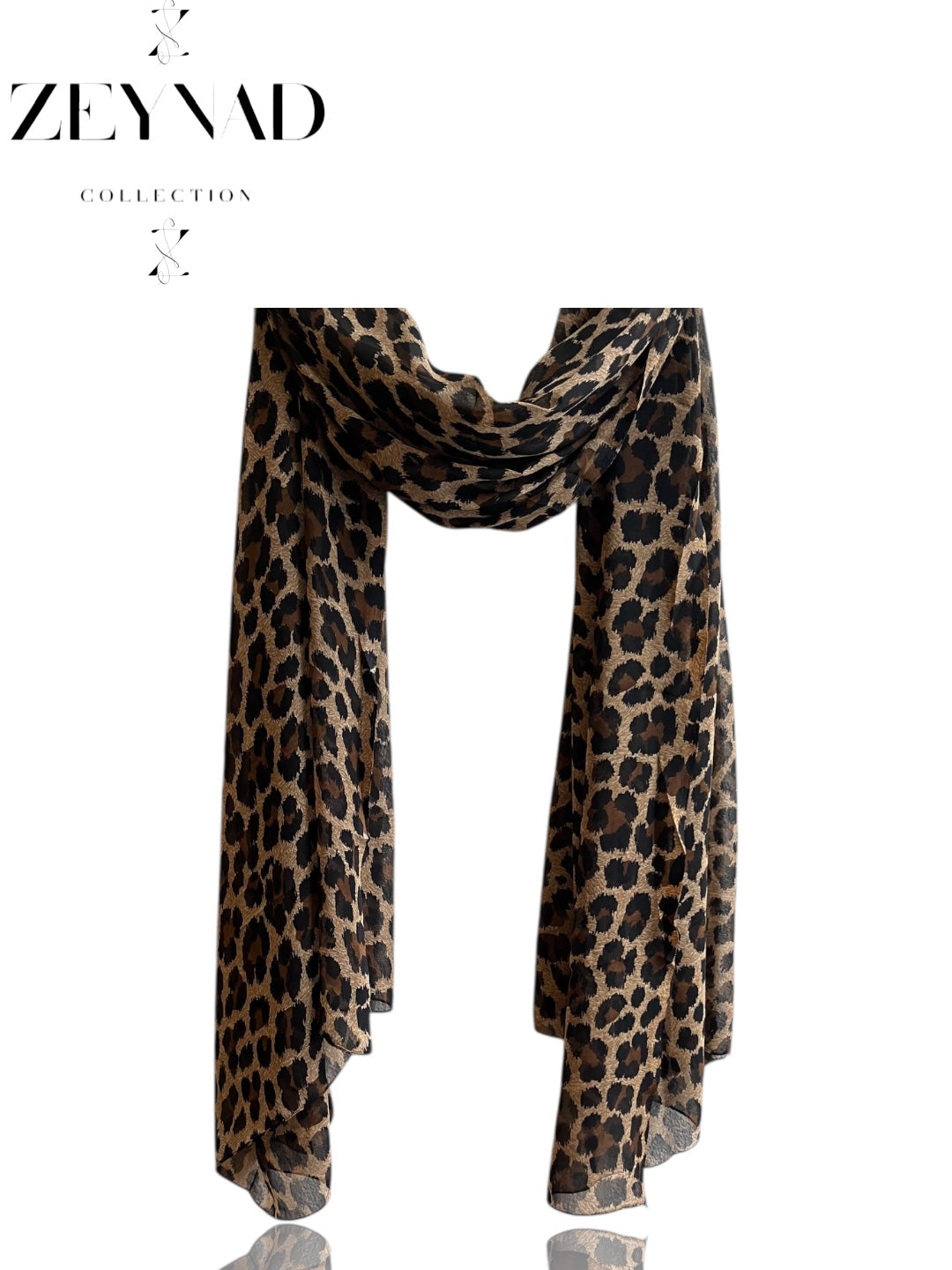 Arctic mocha grey snow leopard print hijab