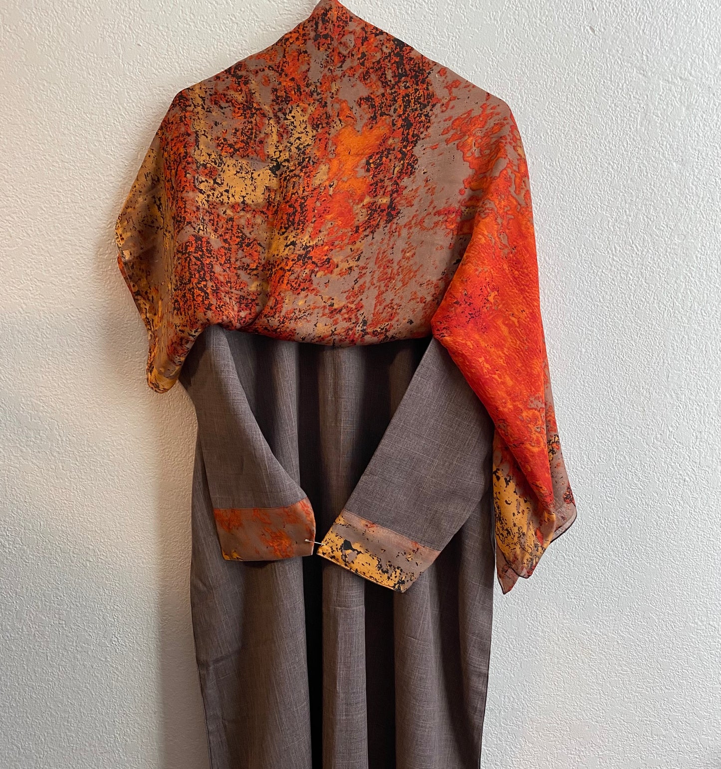 Fire Grey & Red matching dress & hijab set