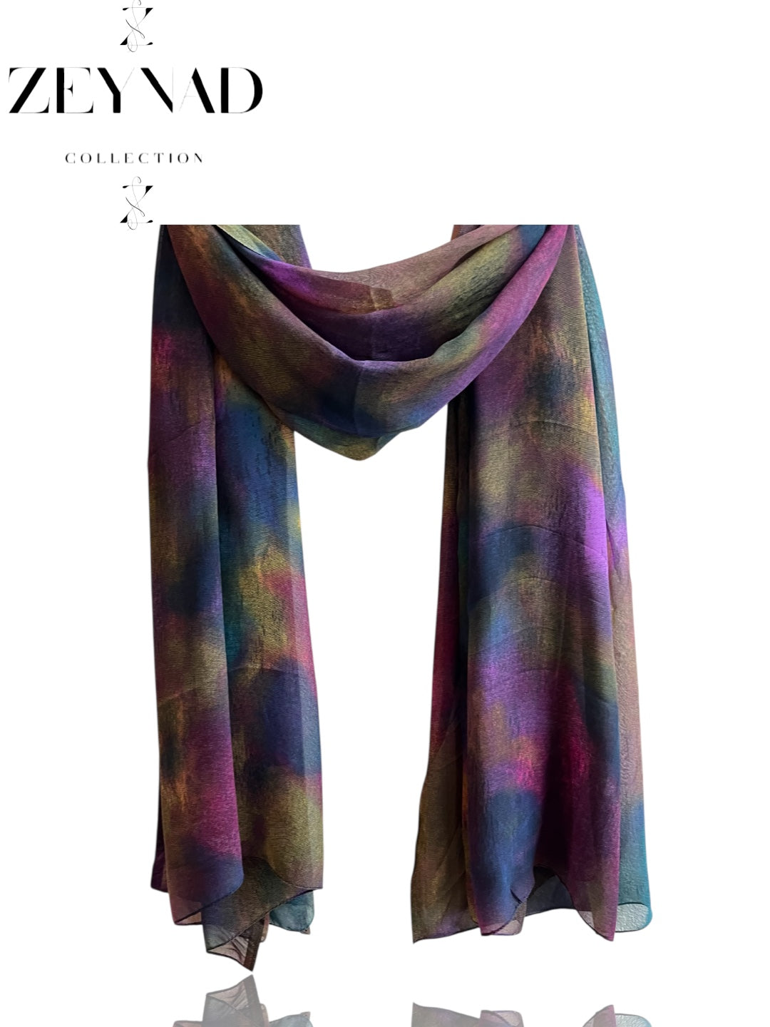 Intense cotton candy watercolor swirl chiffon hijab